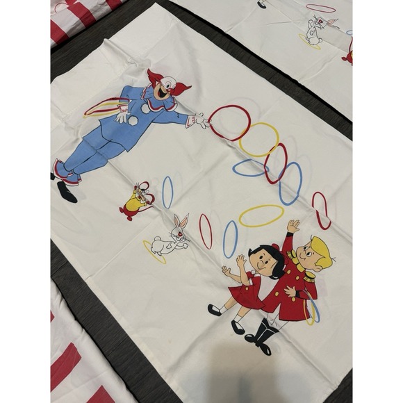 Bozo The Clown Twin Bed Sheet Set Wamsutta Bigtop Circus Vintage TV Cartoon - Picture 5 of 12